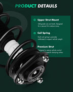 2X Front Complete Strut for Scion tC 2005–2010 w/ Coil Spring Mount Kits