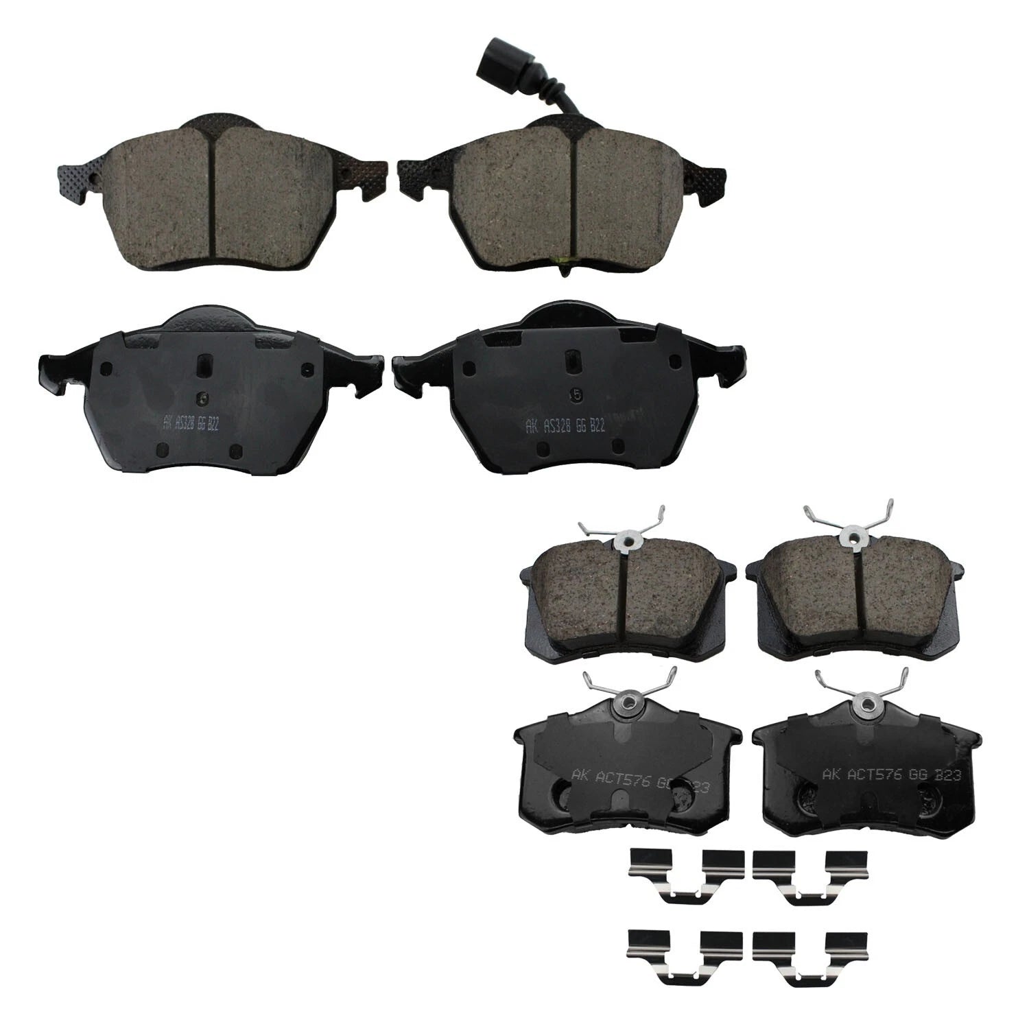Set of 4 Akebono Euro Ceramic Brake Pads for Audi TT VW Beetle Golf Jetta (2000–2023)