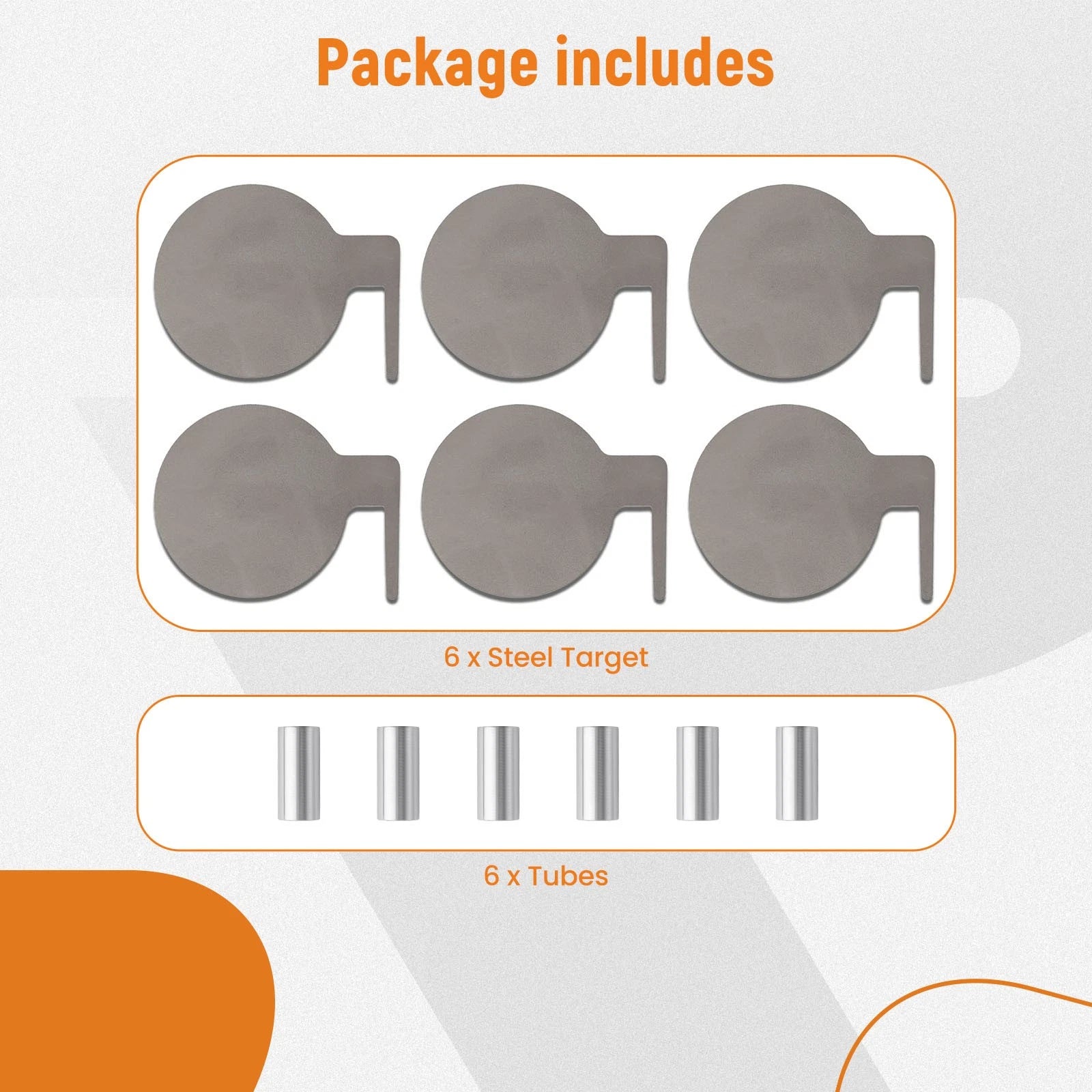 AR500 Steel Shooting Range Targets Set of 6 with Tubes