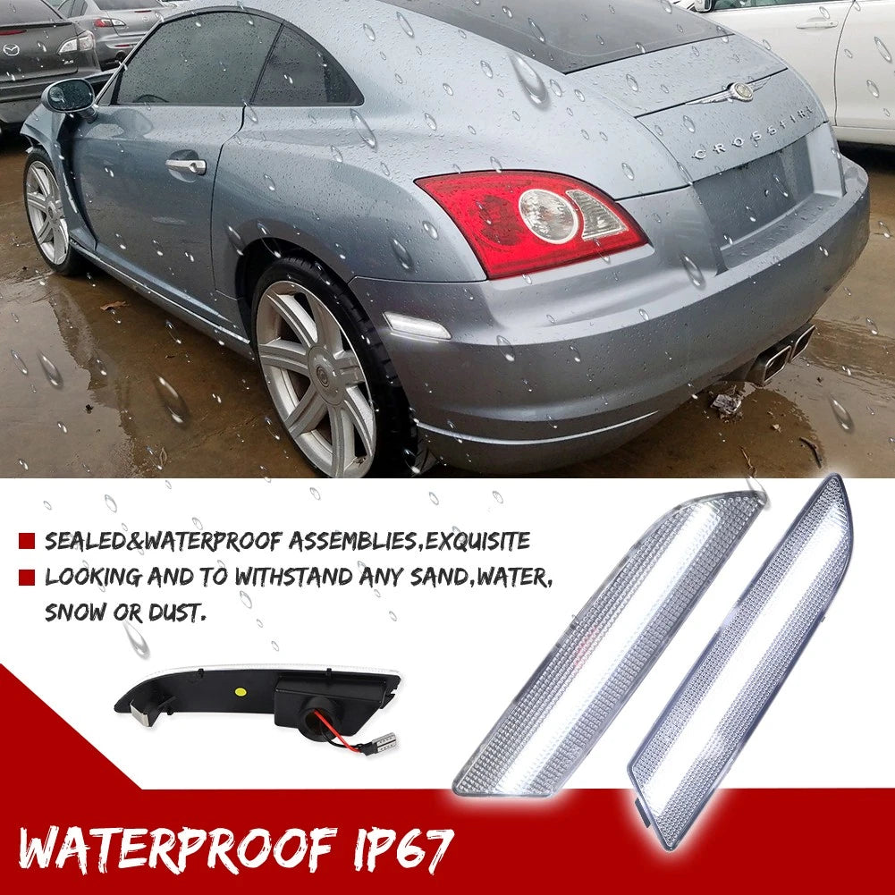 Clear LED Side Marker Lights for Chrysler Crossfire (2004–2008)