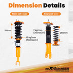 Coilover Struts Kit for Infiniti G35 (2003-2007) RWD Adjustable Height