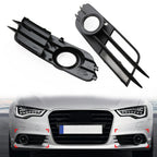 1 Pair Fog Light Grille for Audi A6 C7 (2012–2015) - Black ABS