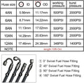 10FT Stainless Steel Braided Oil Fuel Hose Line AN8 Fitting for Universal