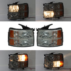 Pair of Smoked Halogen Headlights for Chevy Silverado (2007â2013)