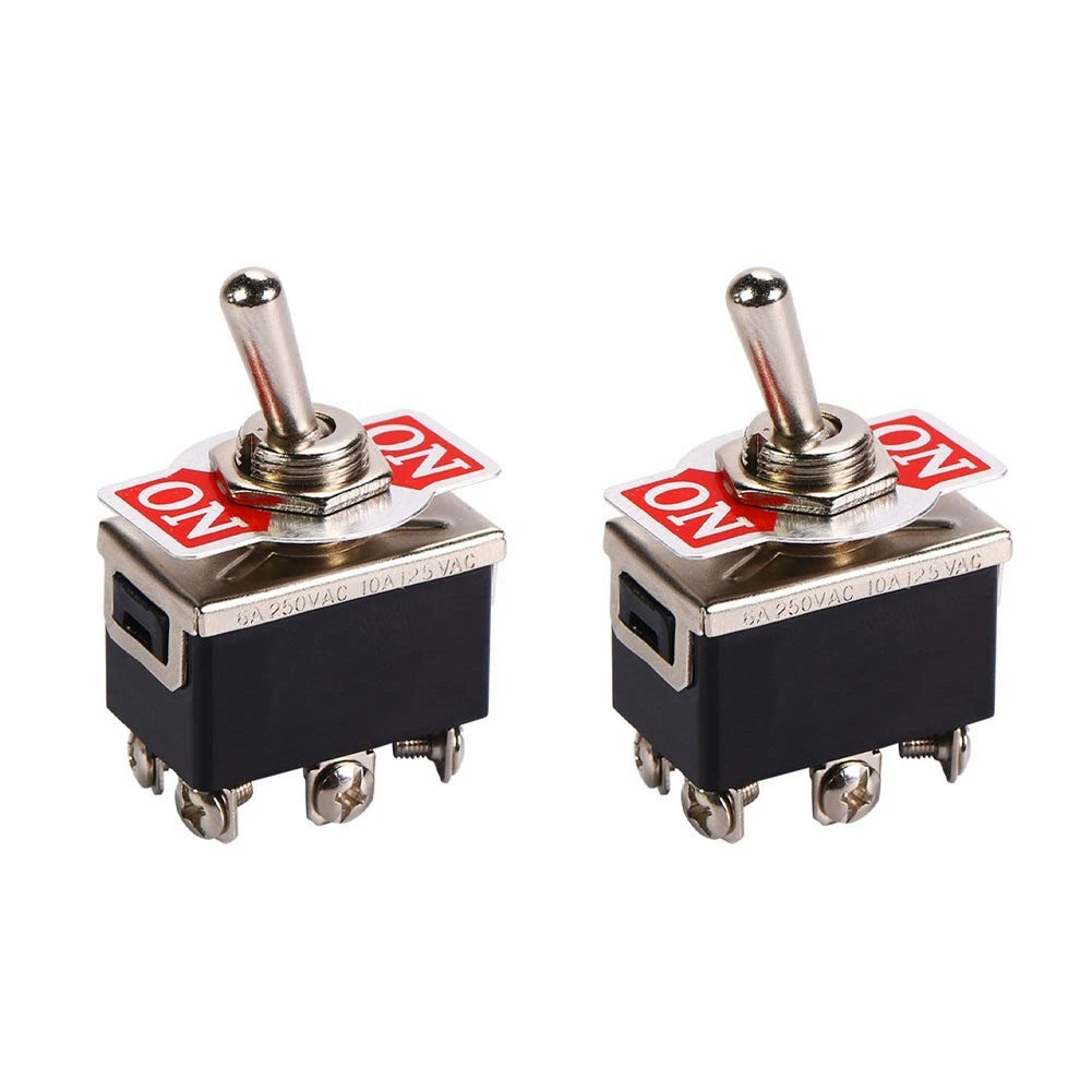 2X 12V 20A 6 Pin Metal Toggle Switch for Universal Applications