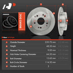 2X Rear Disc Brake Rotors for Honda Accord Civic Acura Integra RSX