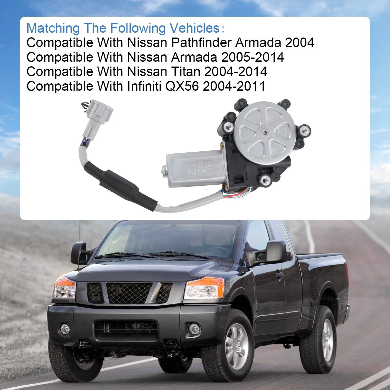 Front Left Power Window Lift Motor for Nissan Titan Armada (2004-2019)
