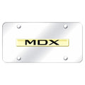 Gold Name on Chrome License Plate - Officially Licensed for Acura MDX