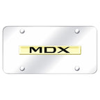 Gold Name on Chrome License Plate - Officially Licensed for Acura MDX