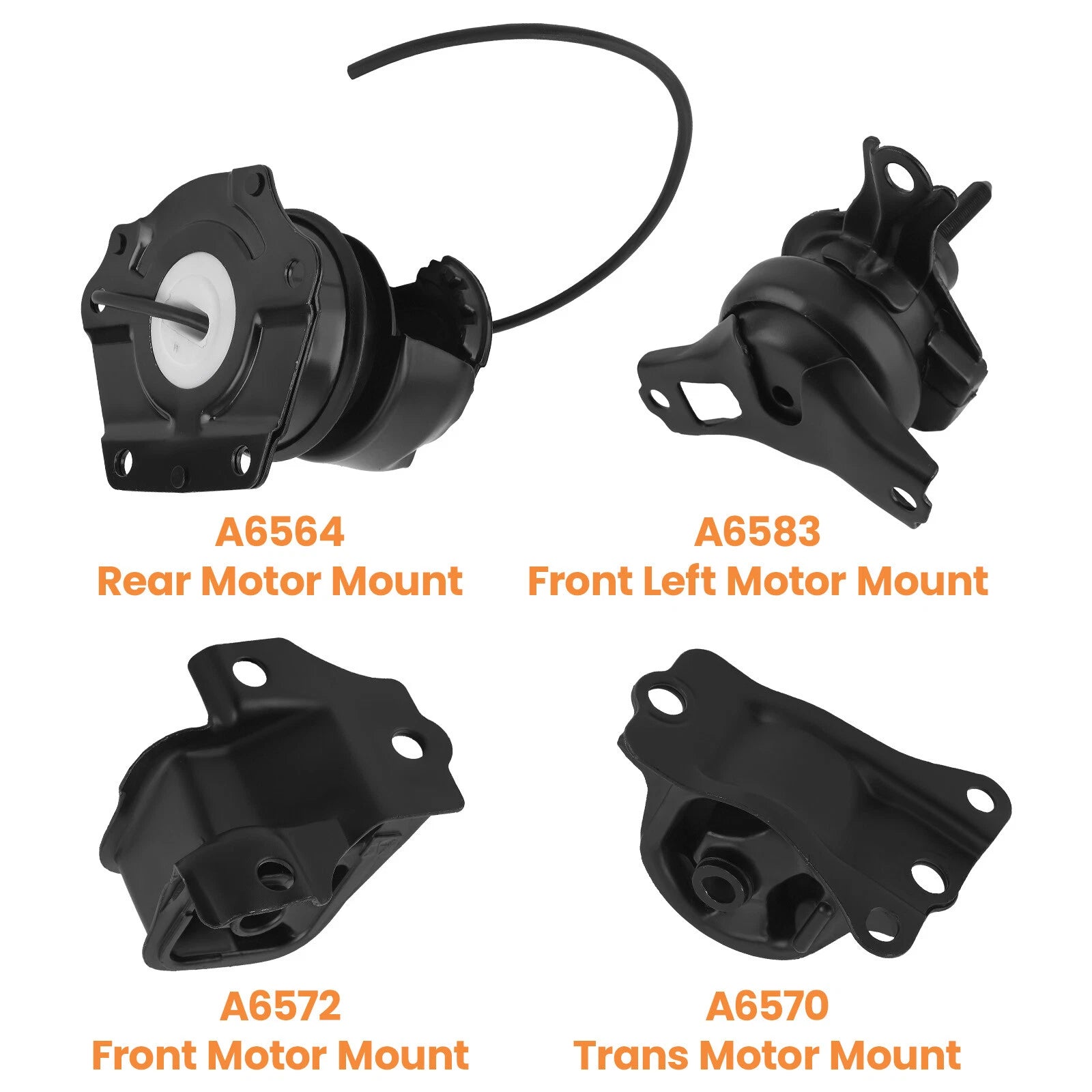 Set of 4 Engine & Transmission Mounts for Honda Accord 2.3L (1998–2002)