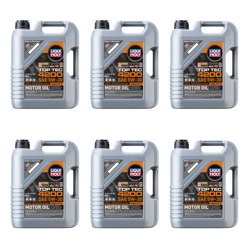 Set of 6 Liqui Moly Top Tec 4200 5W-30 Engine Motor Oil (30L)