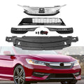 Set of 2 Front Bumper Grille & LED Fog Lights for Honda Accord Sedan