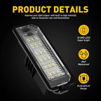 2X AUXITO 2835 SMD 18 LED License Plate Light for VW Golf (2006–2014)