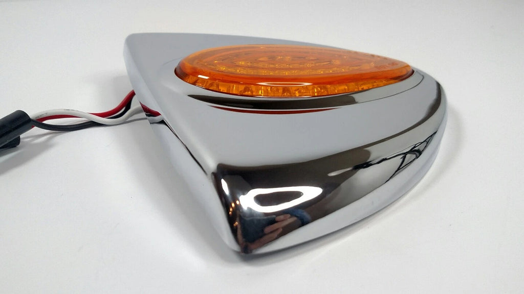 Teardrop LED Turn Signal Light for Peterbilt Truck (Amber Lens) (2018–2025)