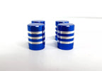 Tire Valve Stem Air Caps Blue Billet Aluminum Replacement for Truck Car (—)