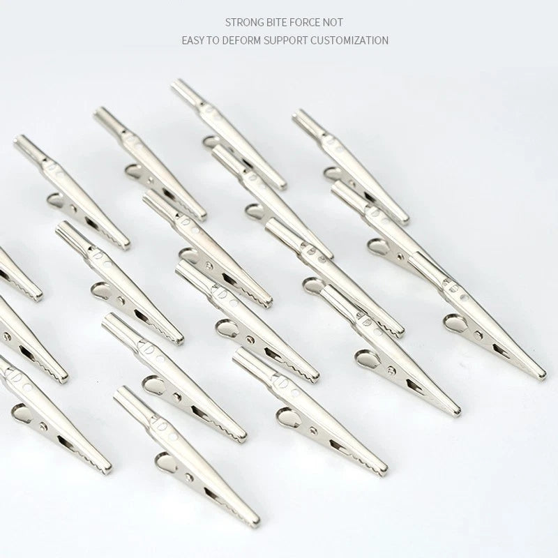 Set of 10 Screw Probe Test Clips Crocodile Clamps Stainless Steel