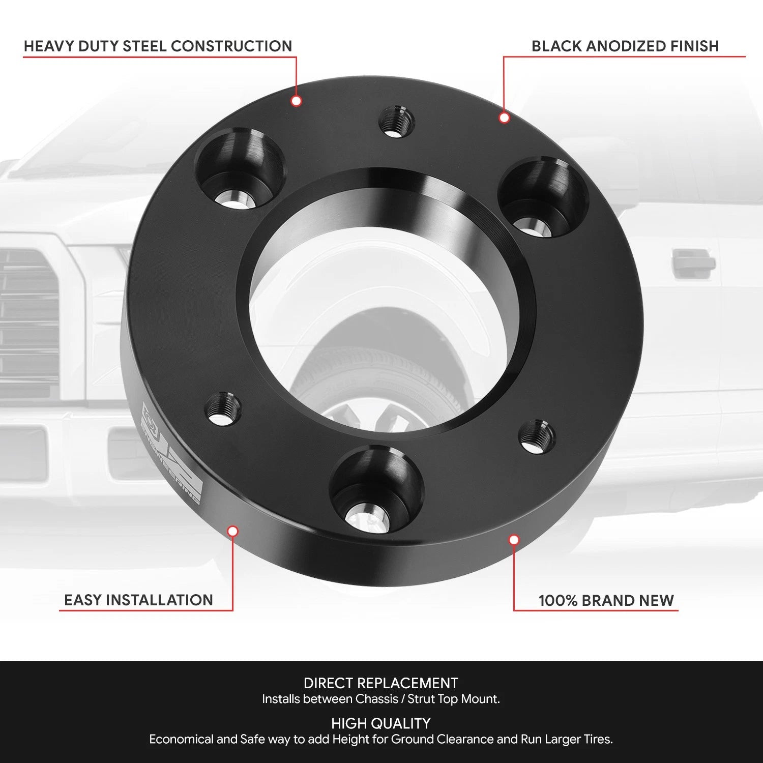2" Billet Aluminum Front Strut Top Mount Lift Kit Spacer for Ford F-150 (2004–2024)