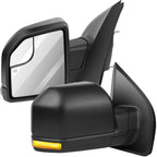 Pair Side Mirrors for Ford F-150 (2015–2020) Black Power Heated Turn Signal