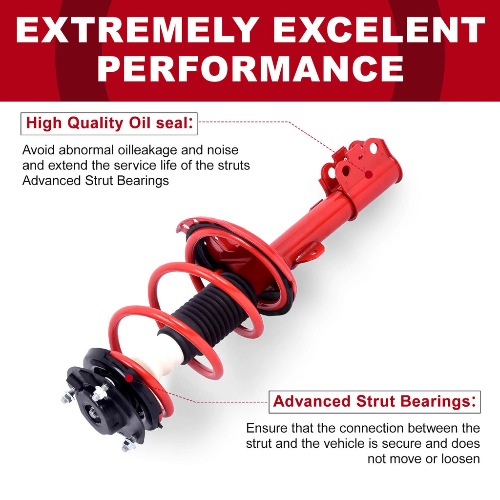 Pair Front Struts with Coil Springs for Toyota Highlander (2001–2023)
