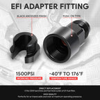 6AN Feed EFI Adapter Fitting for Fuel Line to 3/8" Rail (1500PSI)