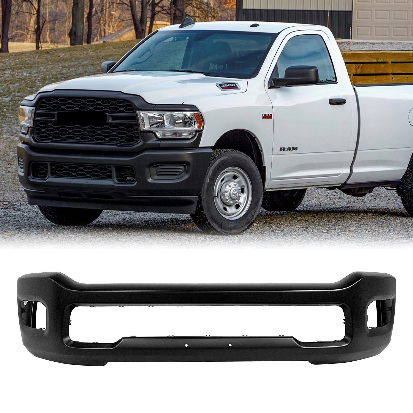 Black Steel Front Bumper Face Bar for Ram 1500 (2025–2026)