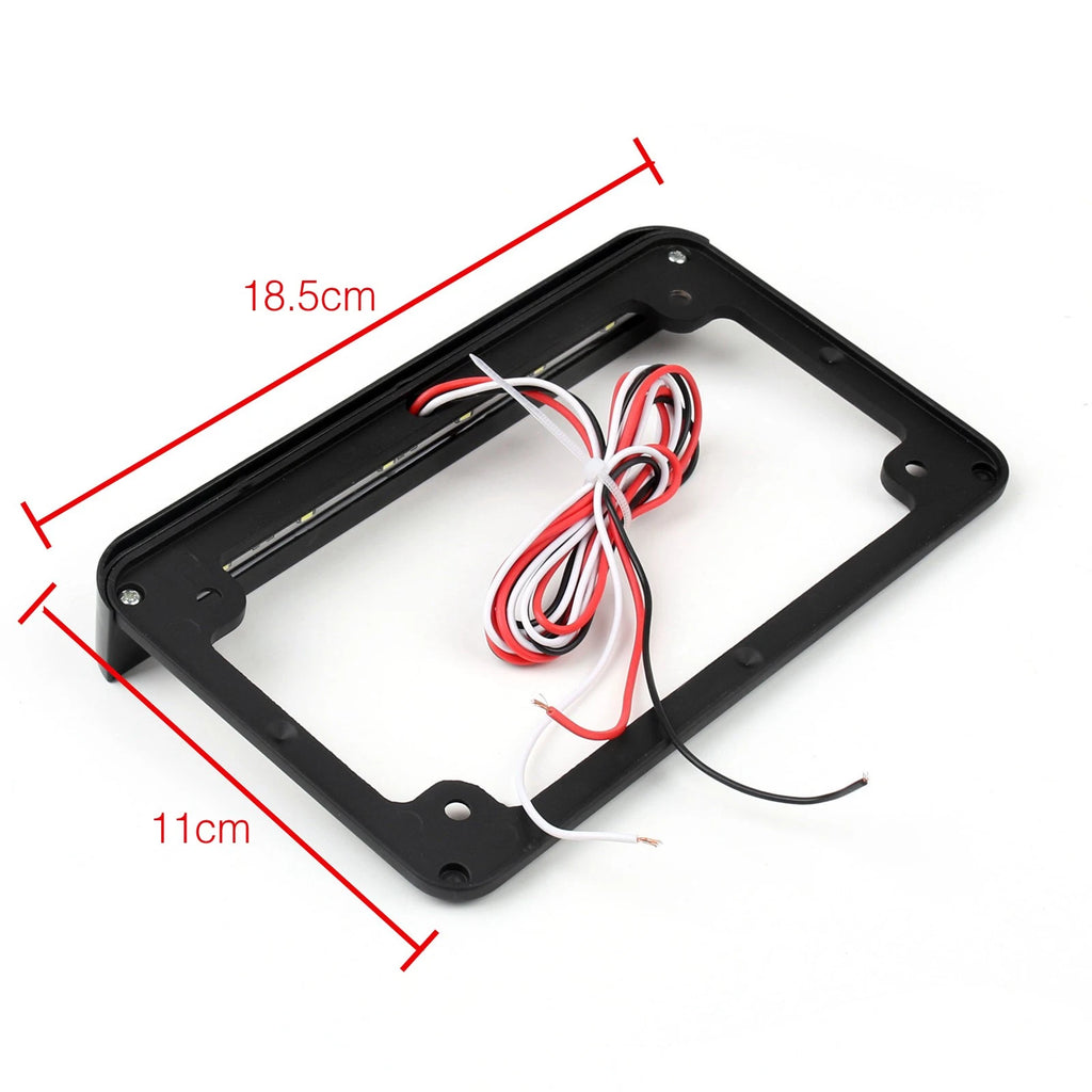 6" LED License Plate Frame with Tail Brake Light for Universal Motorcycle
