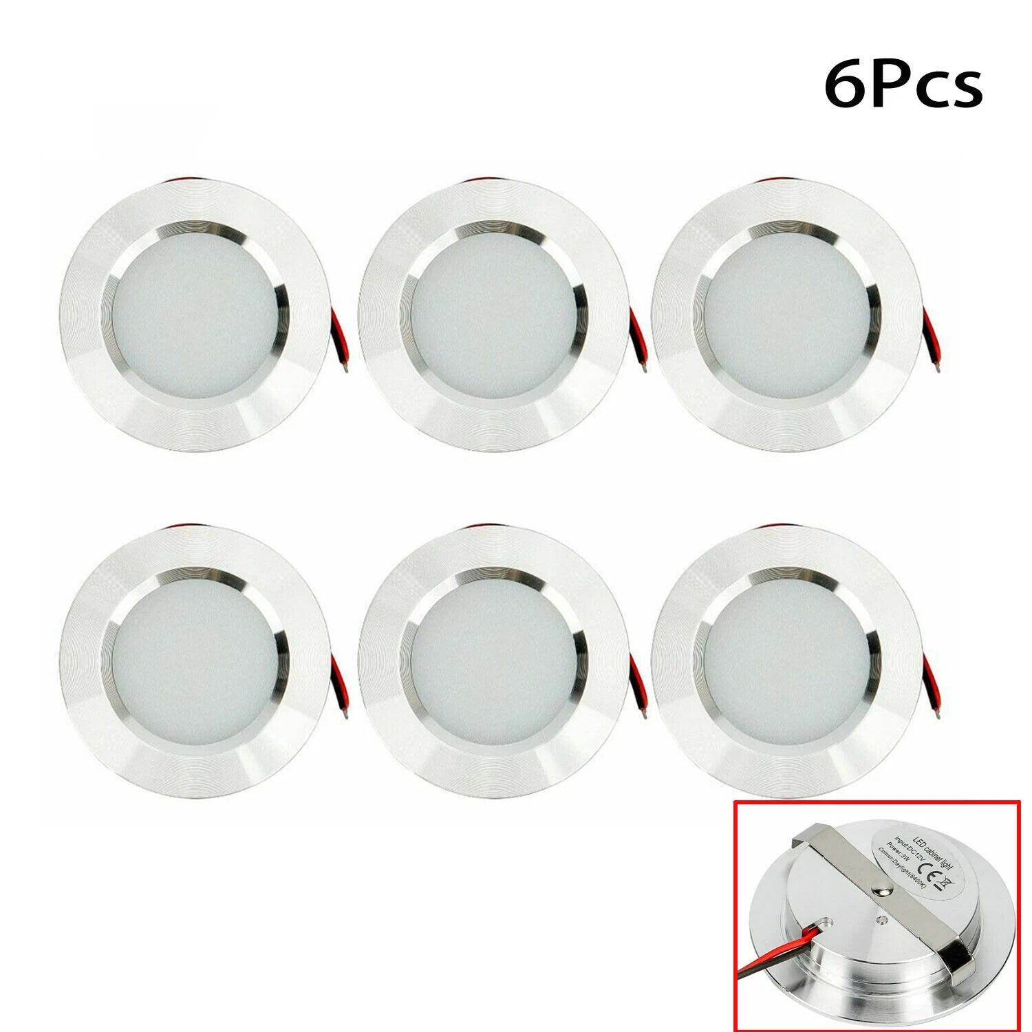 12V LED Recessed Ceiling Lights for RV Camper (6400K Cool White)
