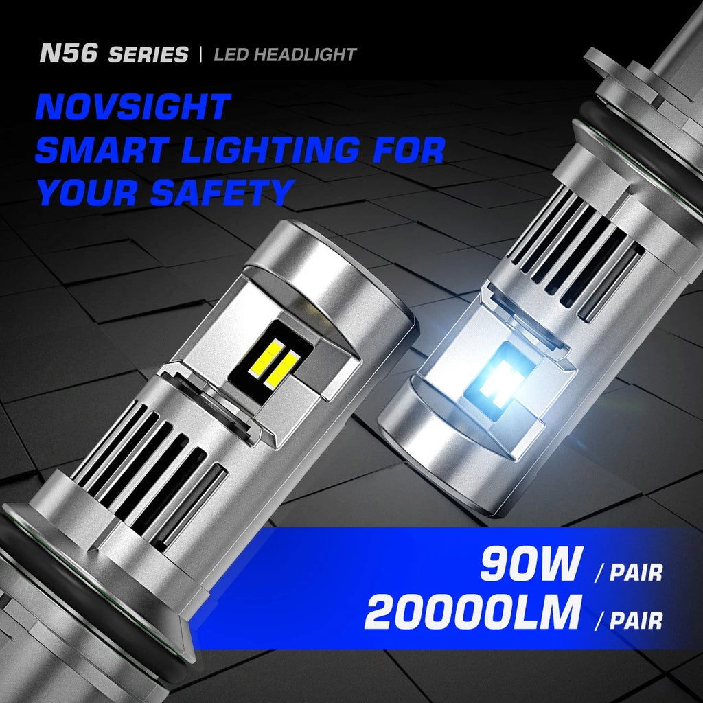 2X NOVSIGHT HB1 9004 LED Headlight Bulbs Kit Hi/Lo Beam (2000–2023)