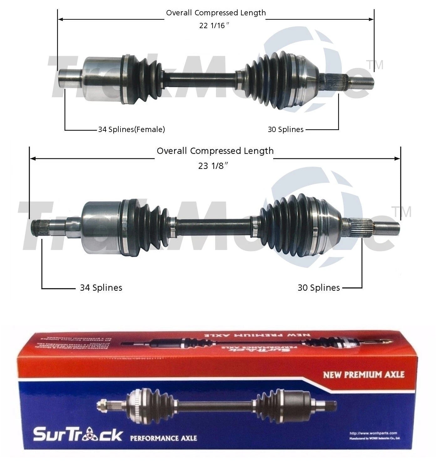 Set of 2 Front CV Axle Shafts for Pontiac G6, Chevy Malibu (2006–2009)