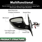 Left Side Mirror for Mercedes Benz W213 E Class (2016–2020) with Blind Spot