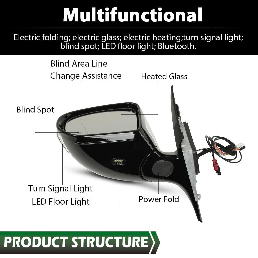 Left Side Mirror for Mercedes Benz W213 E Class (2016–2020) with Blind Spot