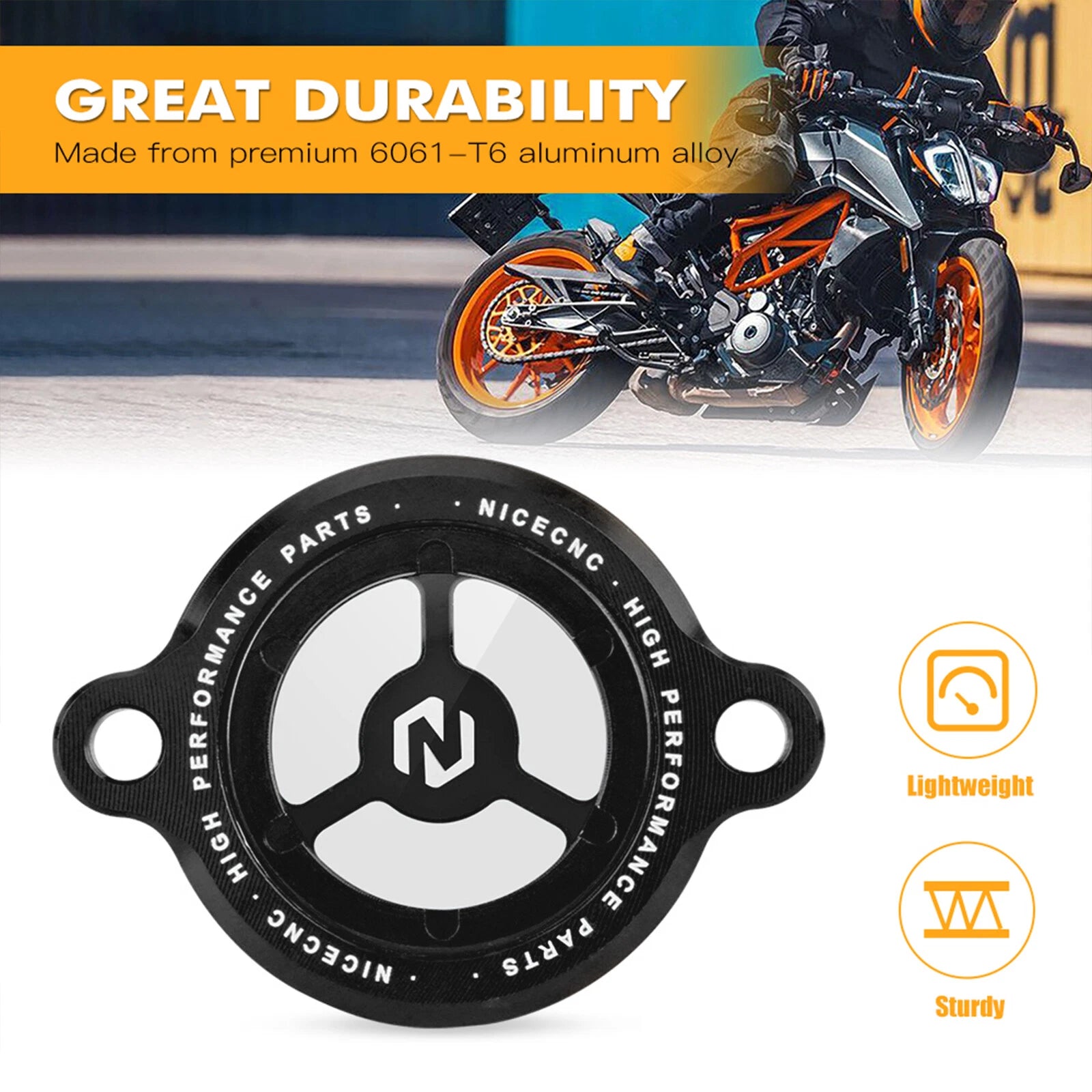 NICECNC Engine Oil Filter Cover Cap for KTM 390 Adventure (2020–2023)