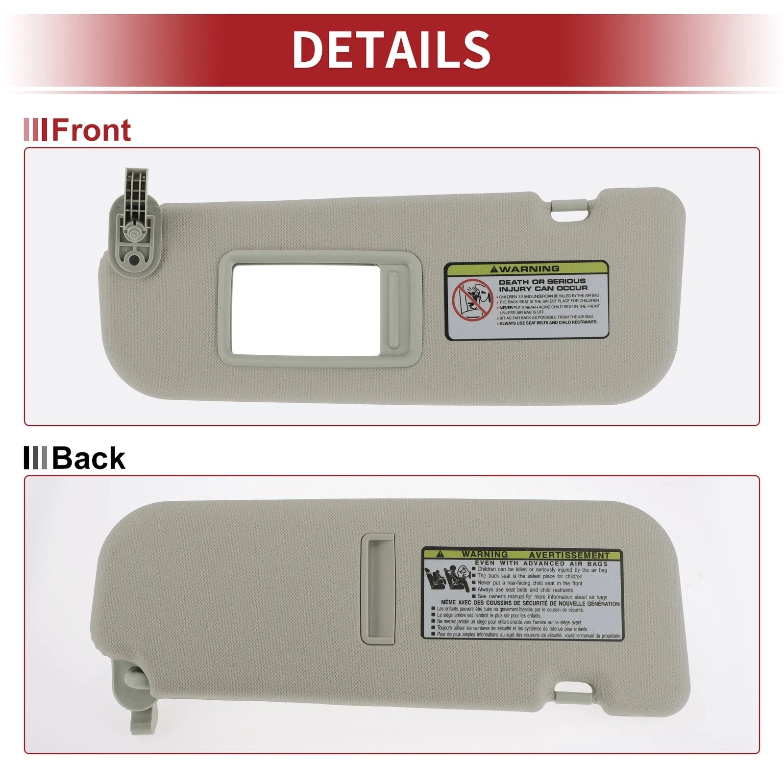 Left Sun Visor for Hyundai Veloster (2012) - Mirror No. 85210-2V330-TX