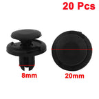 20 Pcs 8mm Hole Black Plastic Rivet Push Clip for Honda 
