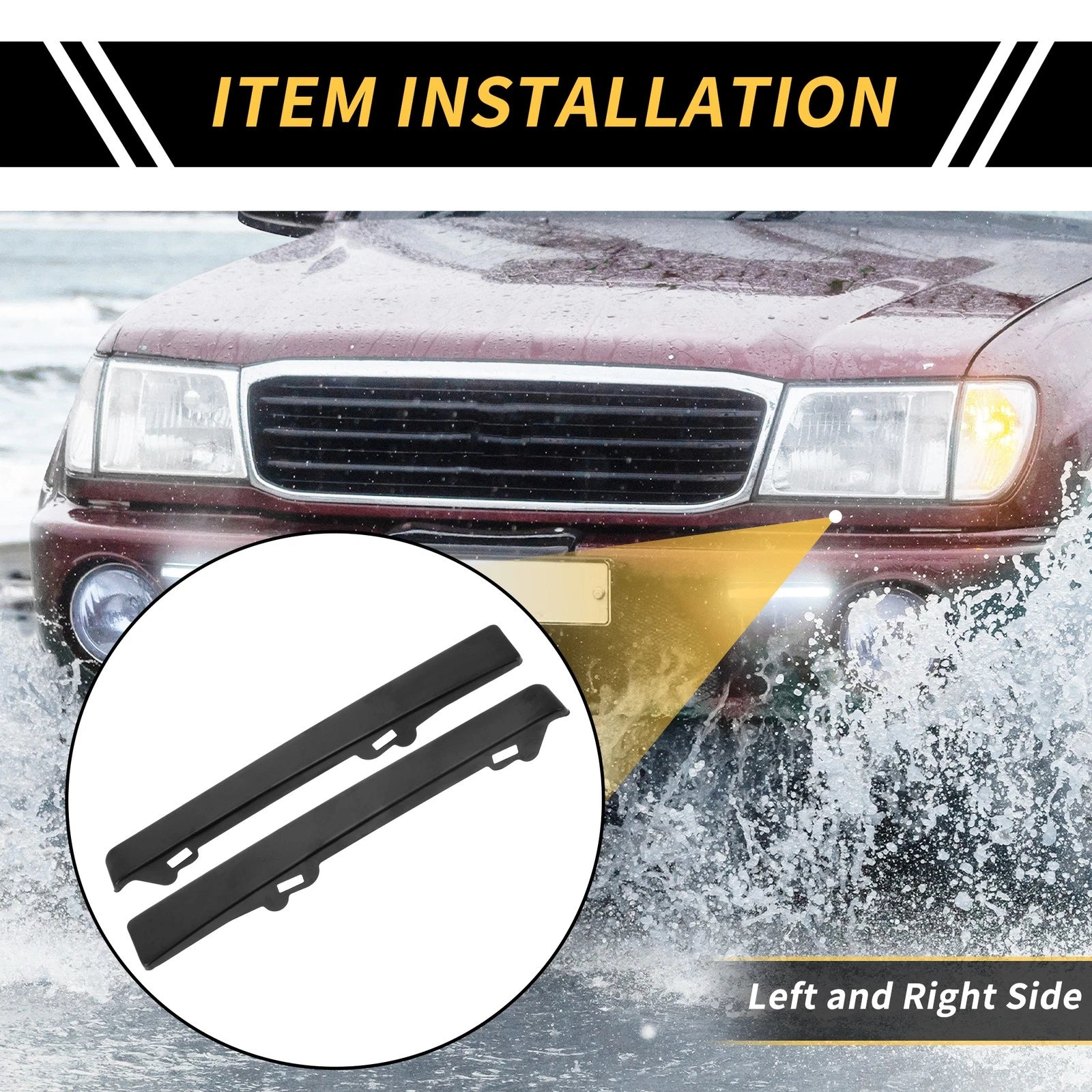 Pair Front Bumper Grille Headlight Filler for Toyota Tacoma (2005–2015) No. 5251335010