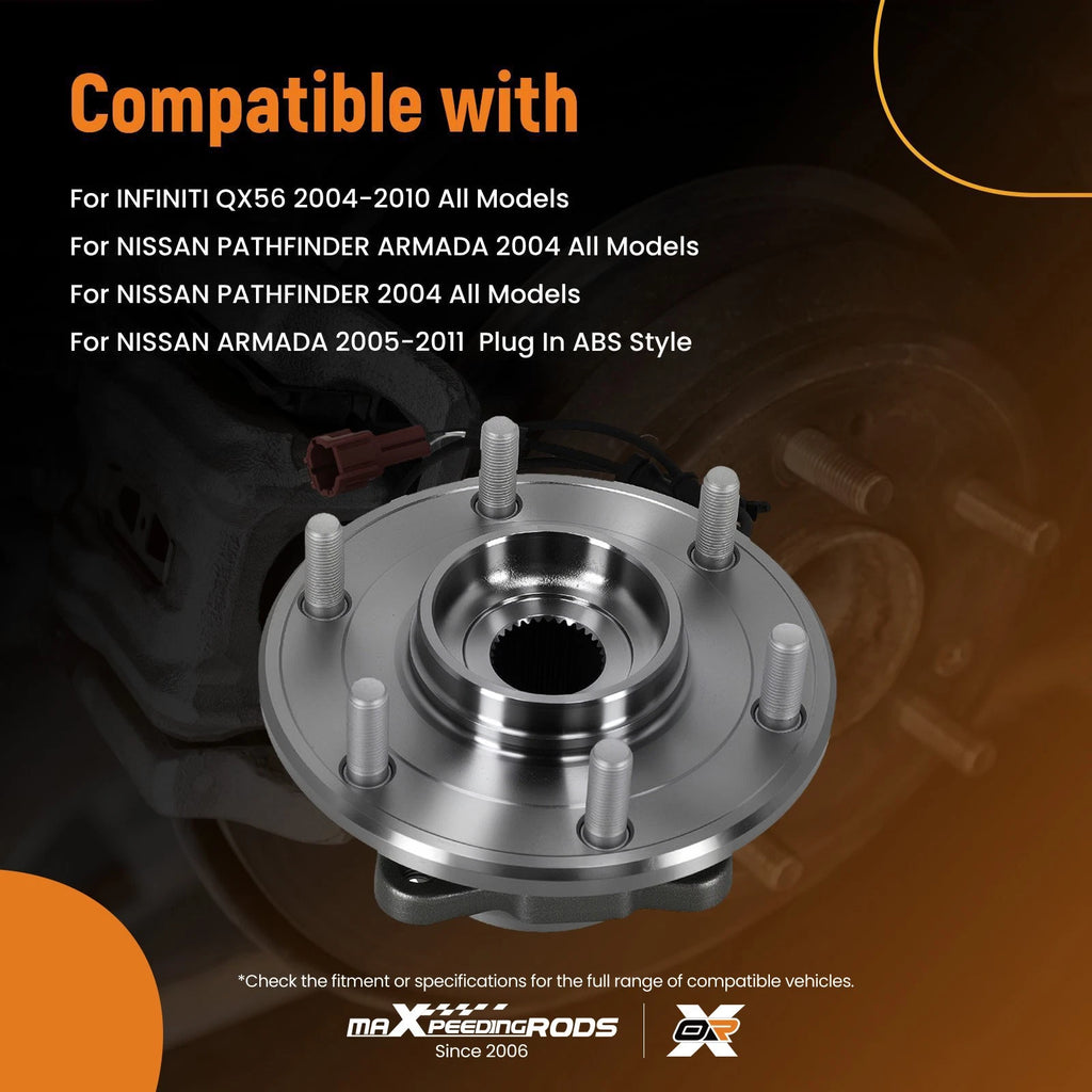 6 Lug Wheel Hub Bearing for Infiniti QX56 Nissan Armada (2004–2012)