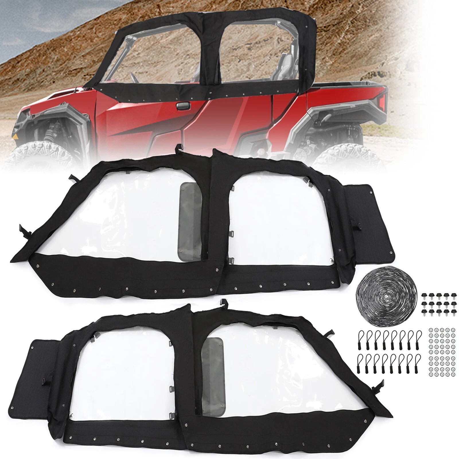 2X Upper Doors Soft Cab Enclosure for Polaris General XP 4 1000 (2019–2023)