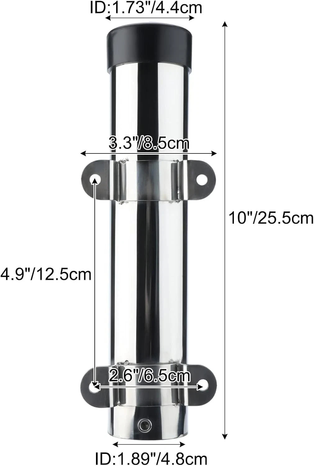 2Pcs Stainless Steel Fishing Rod Holder with Brackets for Boat