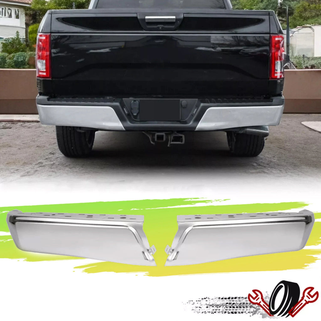 Pair Rear Bumper End Caps for Ford F-150 (2015–2020) Chrome