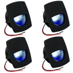 Set of 4 LED Companion Way Lights for Marine Courtesy (Square, Blue)
