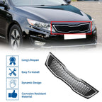 Front Upper Bumper Grille for Kia Optima (2014–2015) Black Chrome Silver Tone