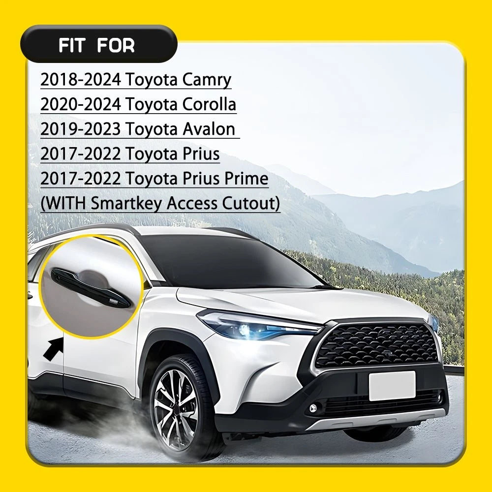 Black Door Handle Cover for Toyota Camry Avalon Corolla Cross (2018–2023)