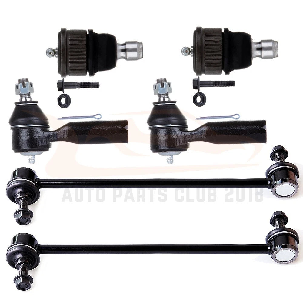 Set of 6 Front Suspension Ball Joints Tie Rods Sway Bars for Ford Escape (2005–2009)