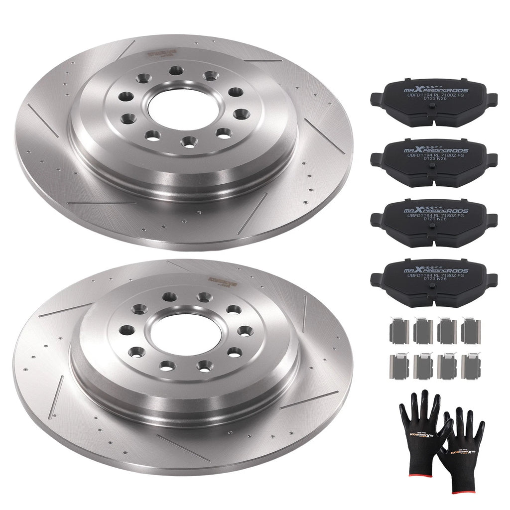 Rear Brake Rotors & Ceramic Pads Kit for Ford Explorer Flex (2011–2019)