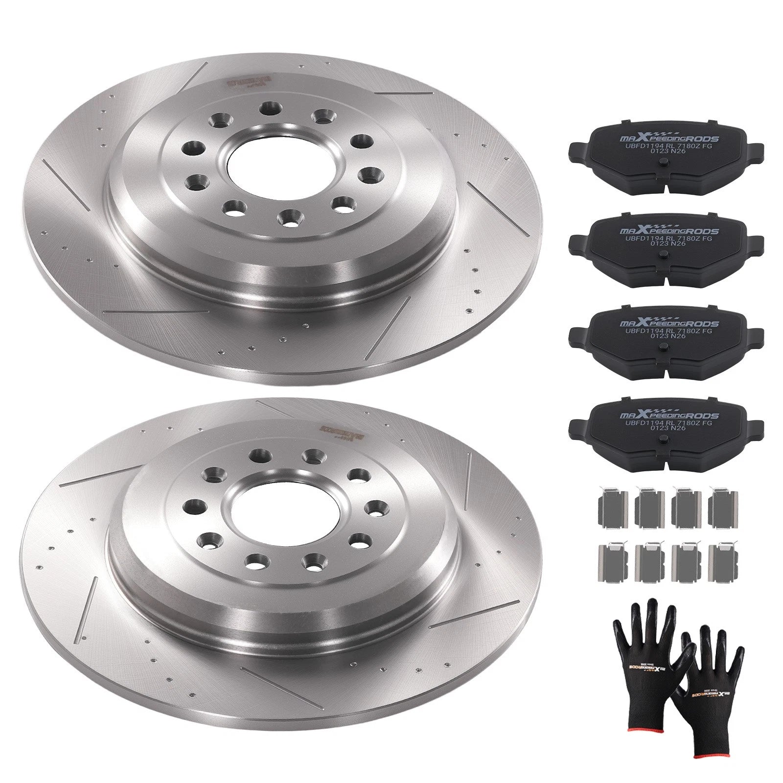 Rear Brake Rotors & Ceramic Pads Kit for Ford Explorer Flex (2011–2019)