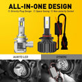 Set of 6 LED Headlight Bulbs Conversion Kit 9005 H11 for Universal