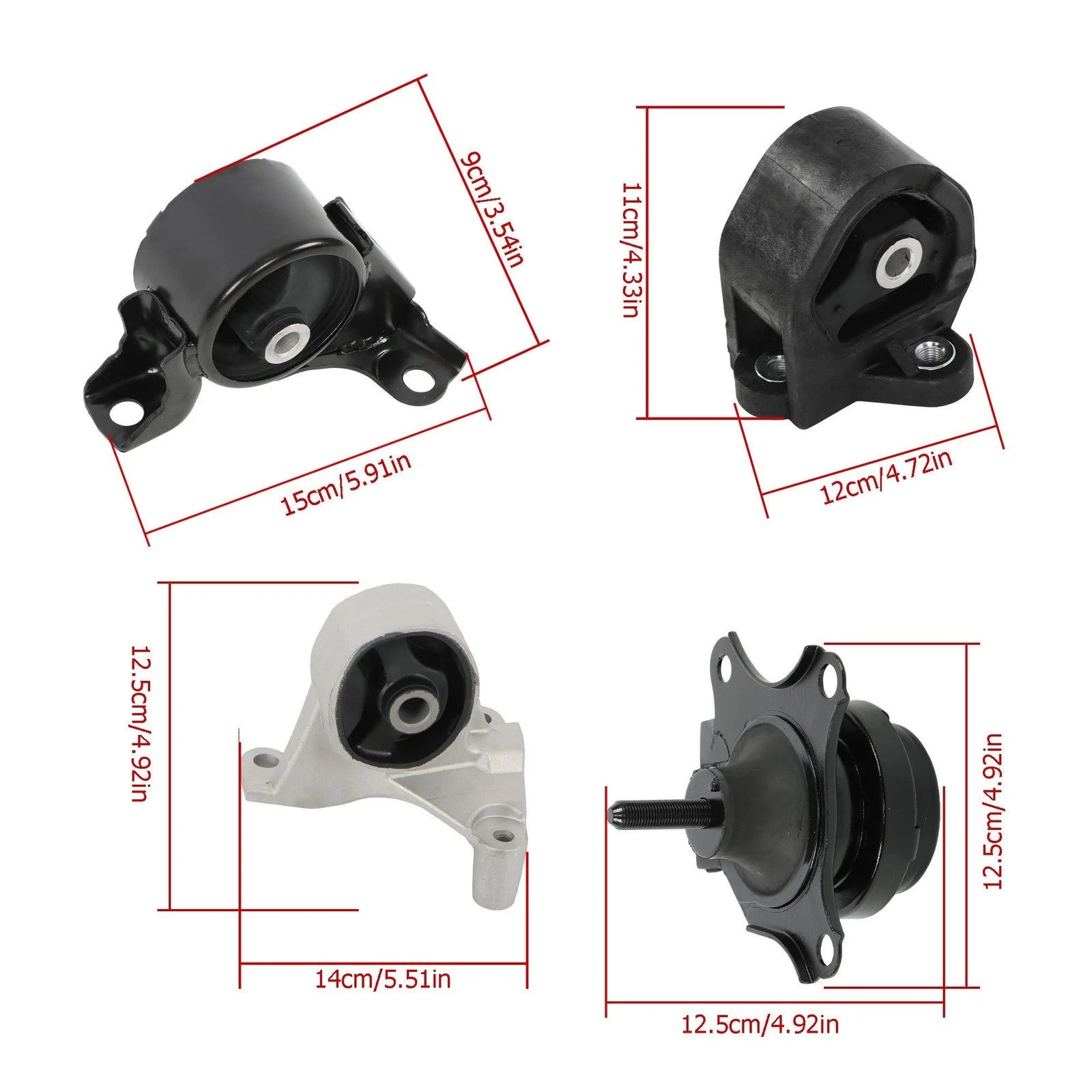 Set of 4 Motor & Transmission Mounts for Honda Civic (2002–2004)
