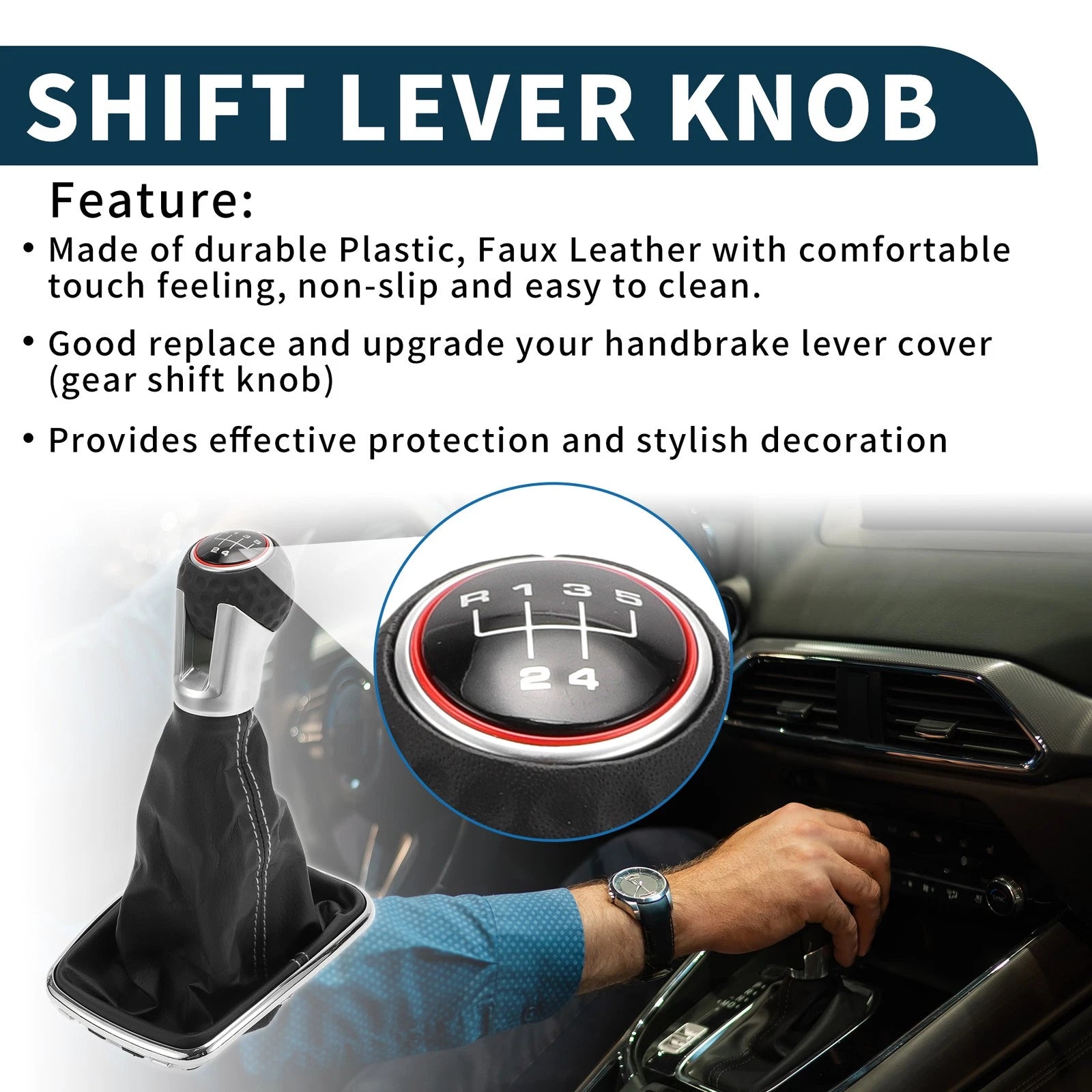 5 Speed Gear Shift Knob with Cover for Volkswagen Jetta Bora (1999–2004)