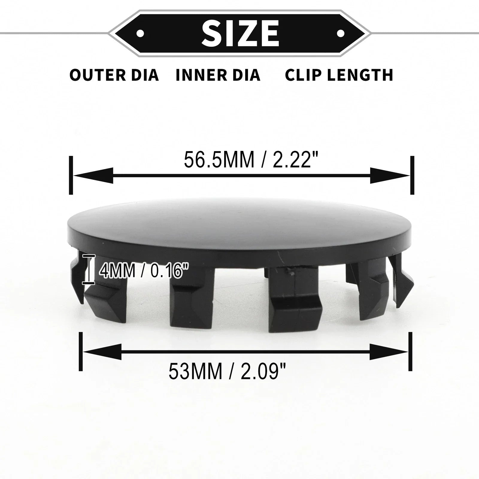 Hub Center Caps  56.5mm for BMW 5 Series G30 (2017-2023) 2.22in OD ABS Black