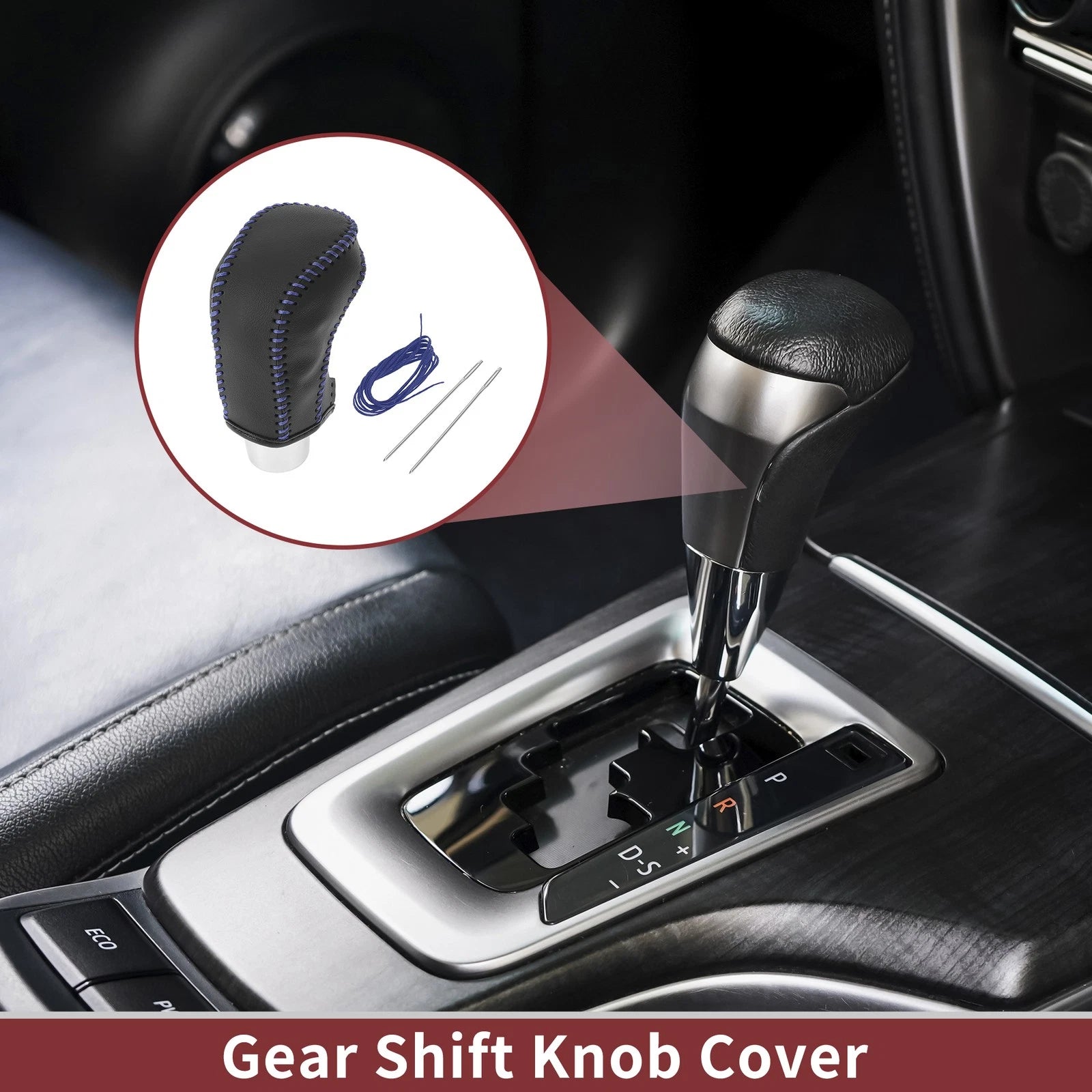 Set of 1 Gear Shift Knob Cover for Hyundai Accent (2018–2022) Black Blue